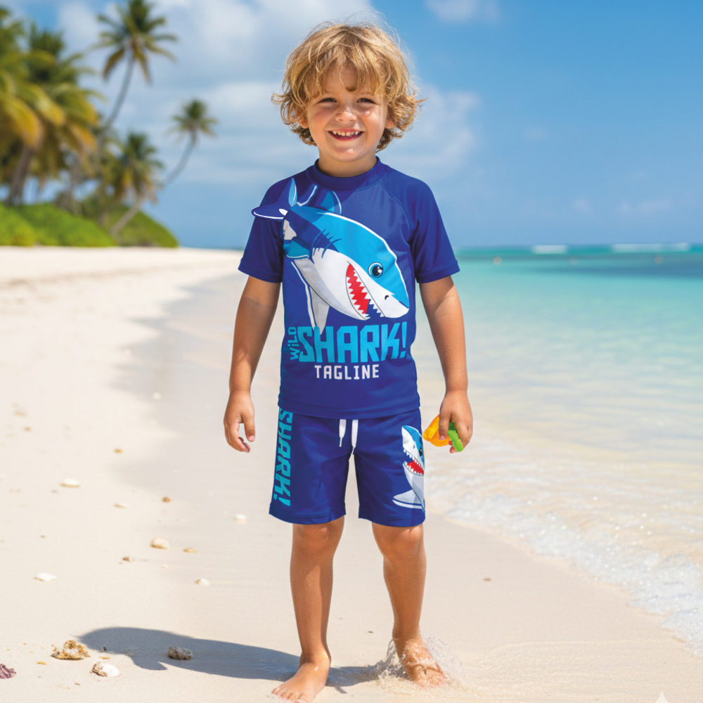 2pcs Wild Fin Shark Swim Set with cap