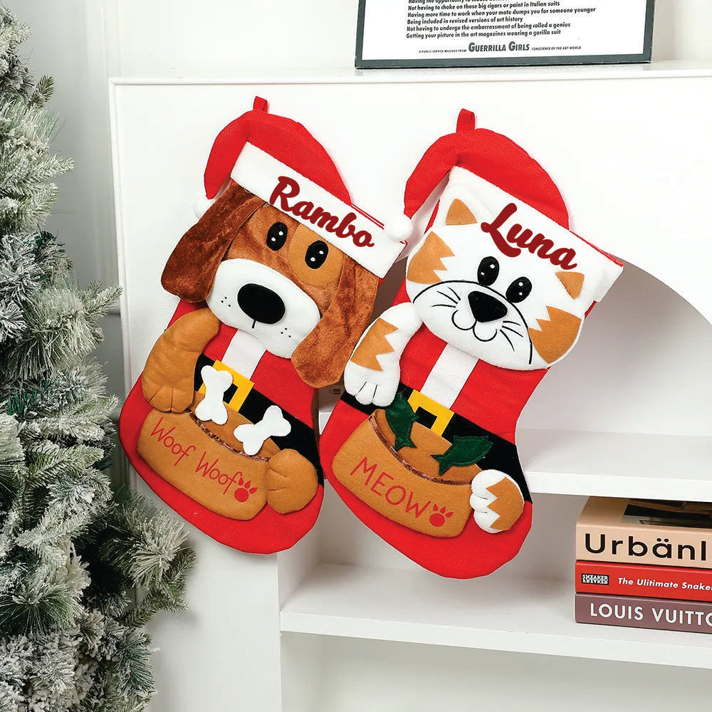 Babble Wrap Pet Stocking (Set of 2) - Woof & Meow