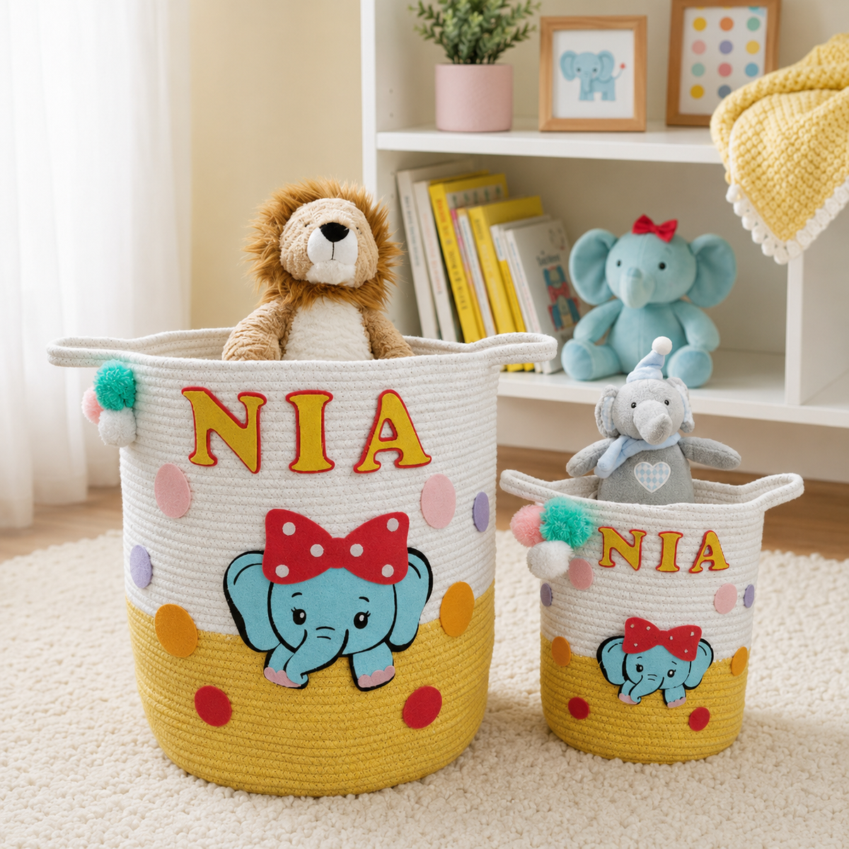 Babble Wrap Jute Cotton Storage Basket -Ellie’s Carnival
