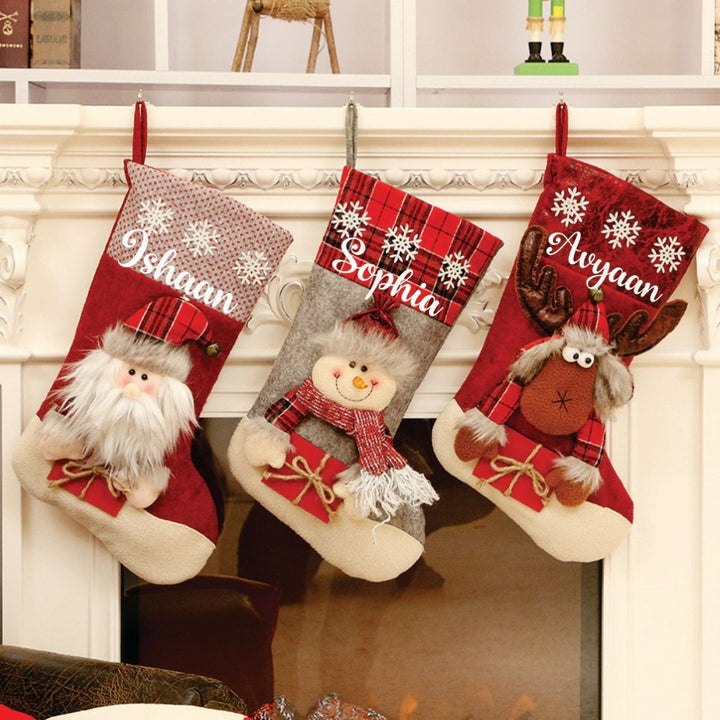 Babble Wrap Red Gifts And Snowflake Stockings- Merry Moose