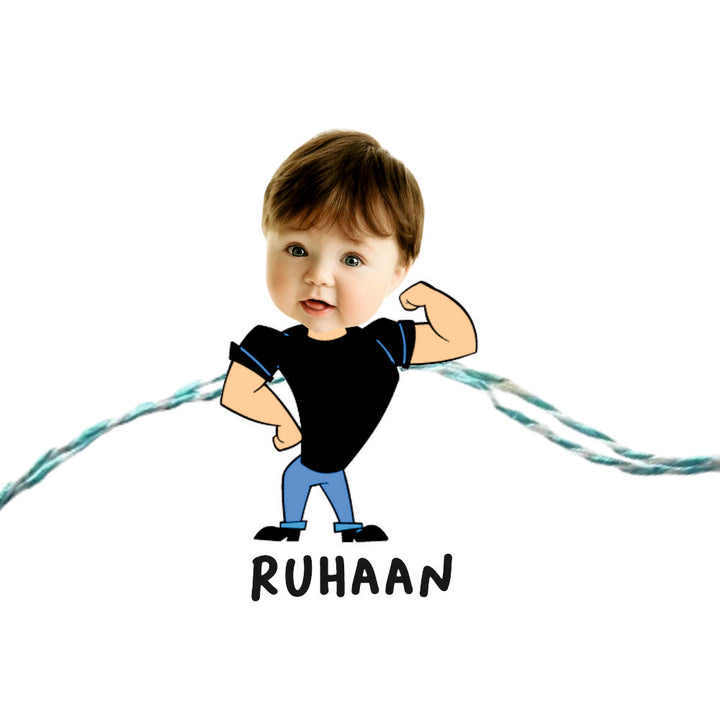 Babble Wrap Personalised Caricature Rakhi - Johnny Bravo