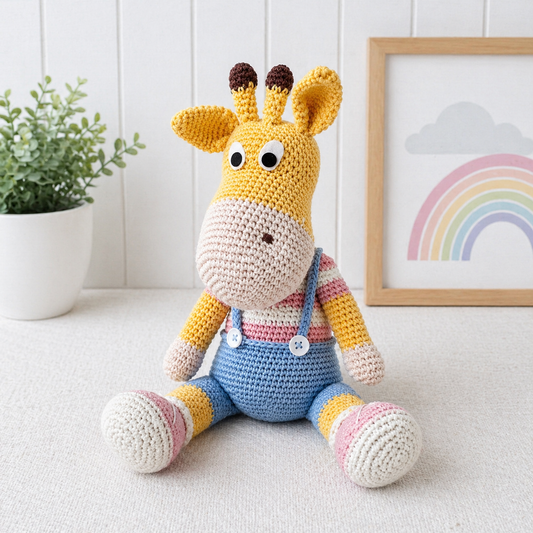 Crochet Toy- Griffin The Giraffe - Pink