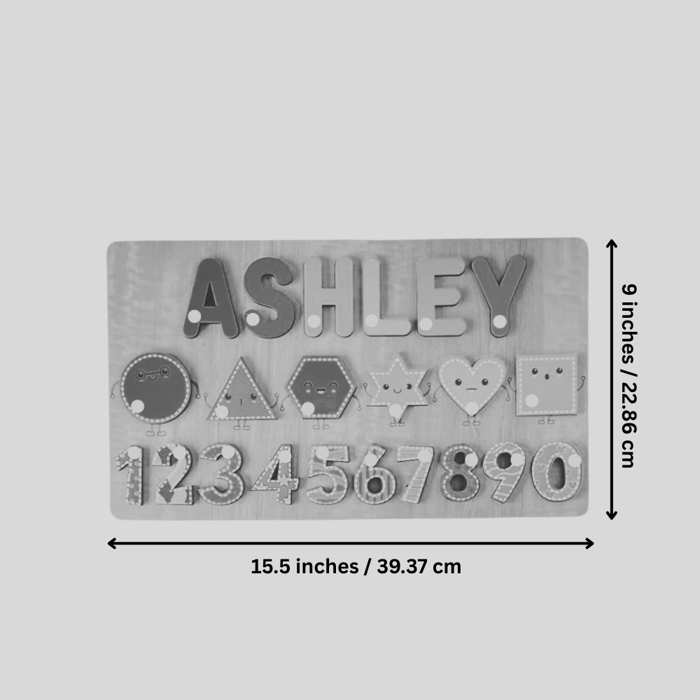 Personalised Wooden Name Puzzle- Shapes & Numbers