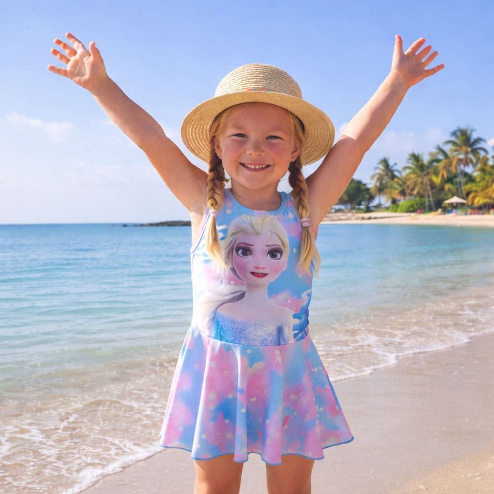 Frozen Glow Princess Swim Dress