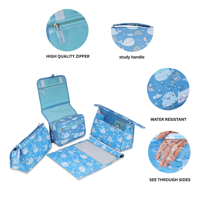 Multi use pouch set- 4 piece set -Whale