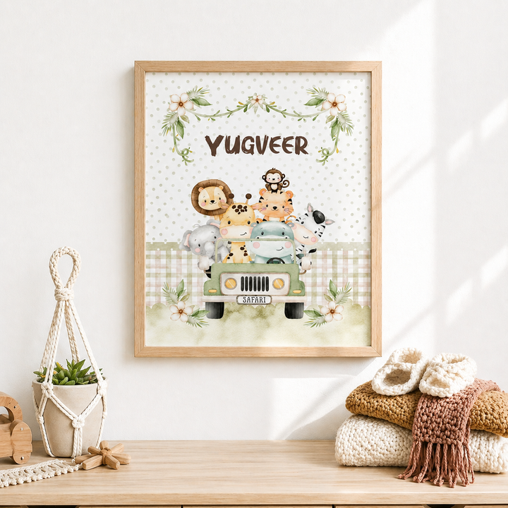 Birth Statistics Frame -  Animal Adventure