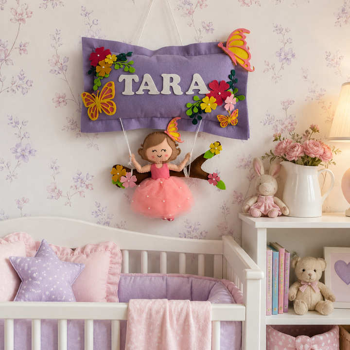 Babble Wrap Butterfly Blossoms Name Hanging