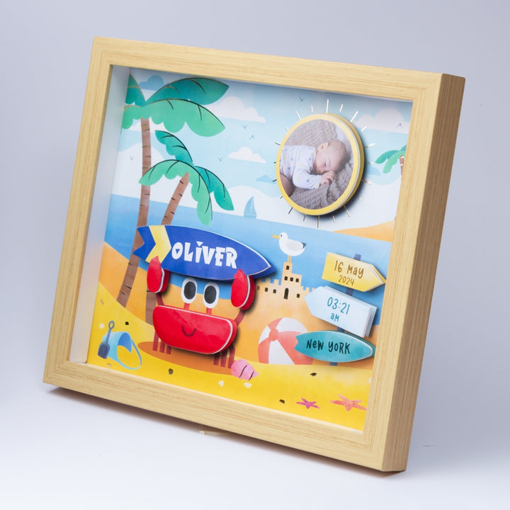 Shadow Box Frame with Gold Foil - Beach