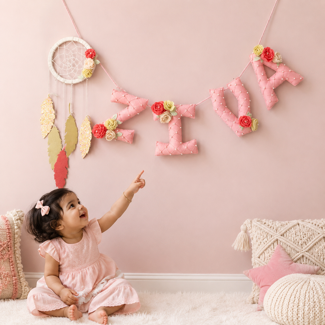 Babble Wrap Embellished Dreamcatcher Name Bunting/Garland