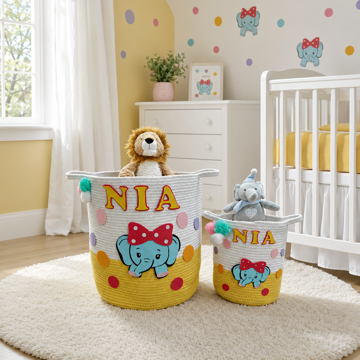 Babble Wrap Jute Cotton Storage Basket -Ellie’s Carnival