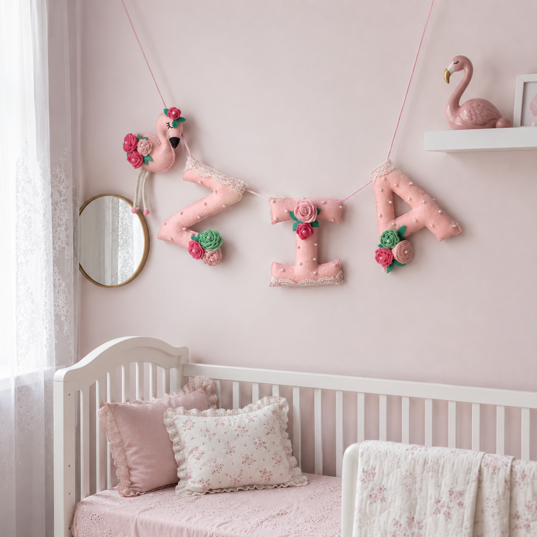 Babble Wrap FiFi the Flamingo Name Bunting/Garland
