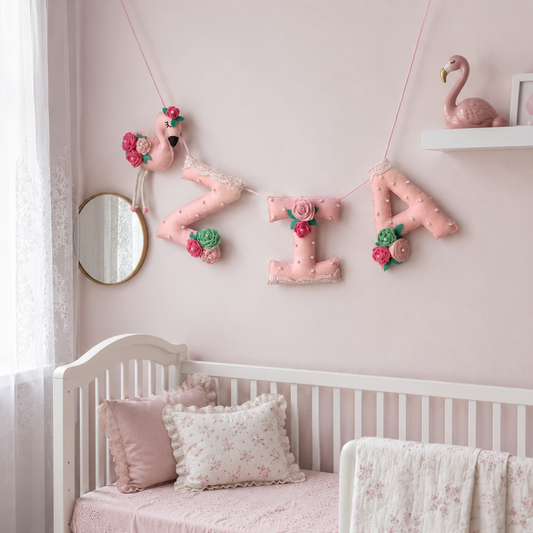 Babble Wrap FiFi the Flamingo Name Bunting/Garland