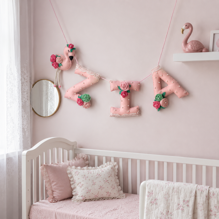 Babble Wrap FiFi the Flamingo Name Bunting/Garland