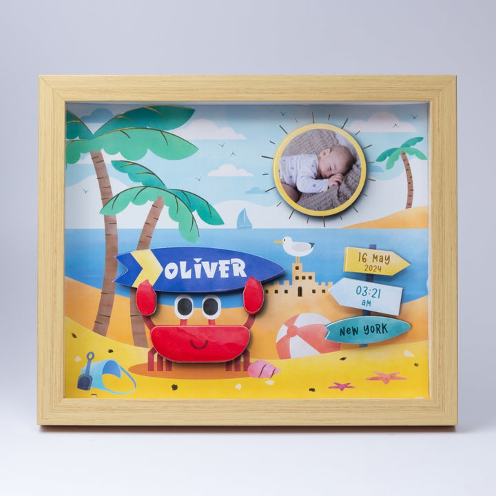 Shadow Box Frame with Gold Foil - Beach