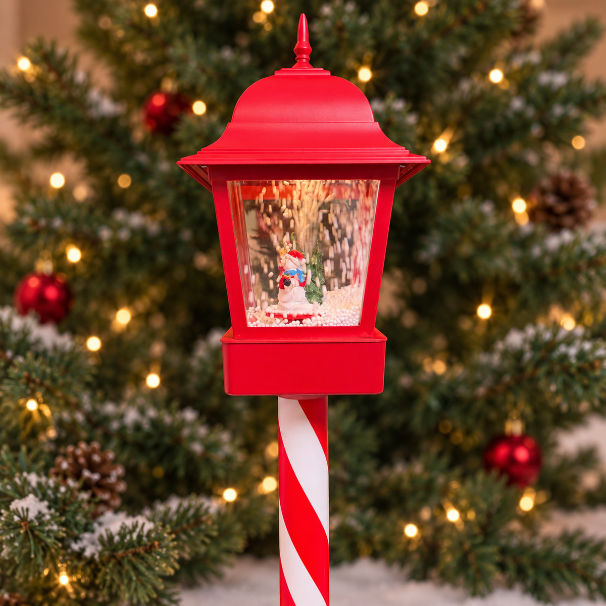 4ft Musical Snowfall Lamp Post