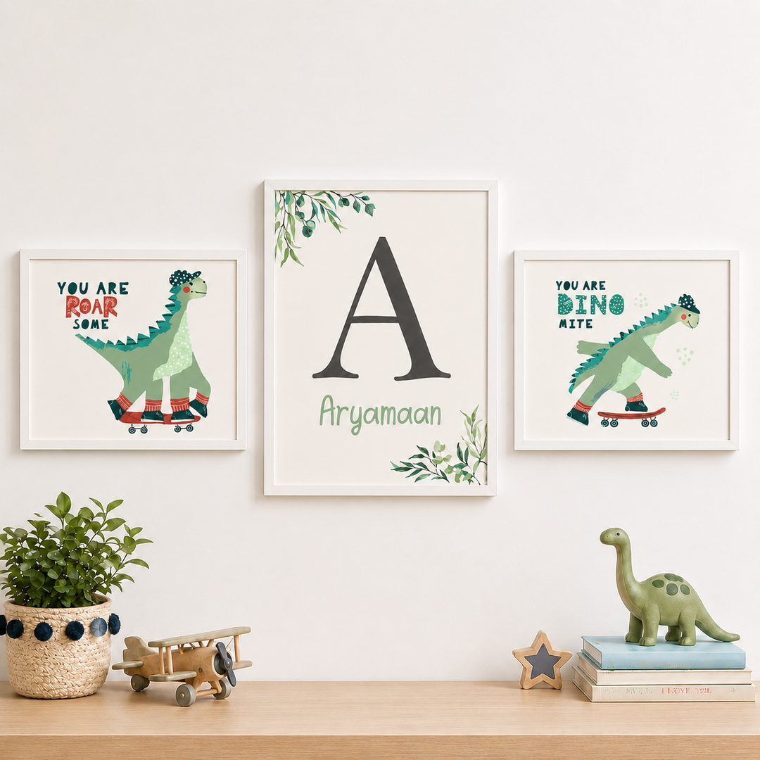 Wall Frame - Dino Doze (Set Of 3)