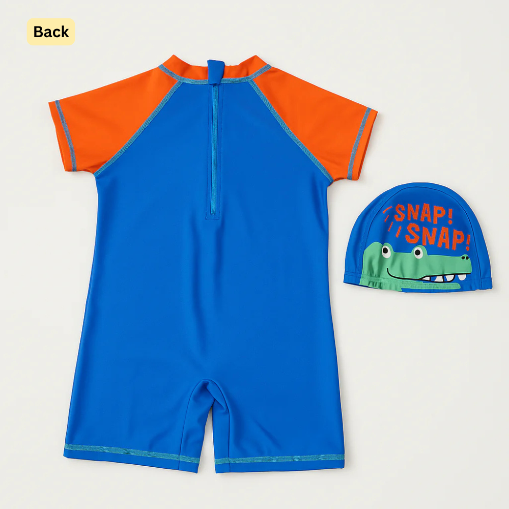 Snap Snap Croco Swim Set with Cap