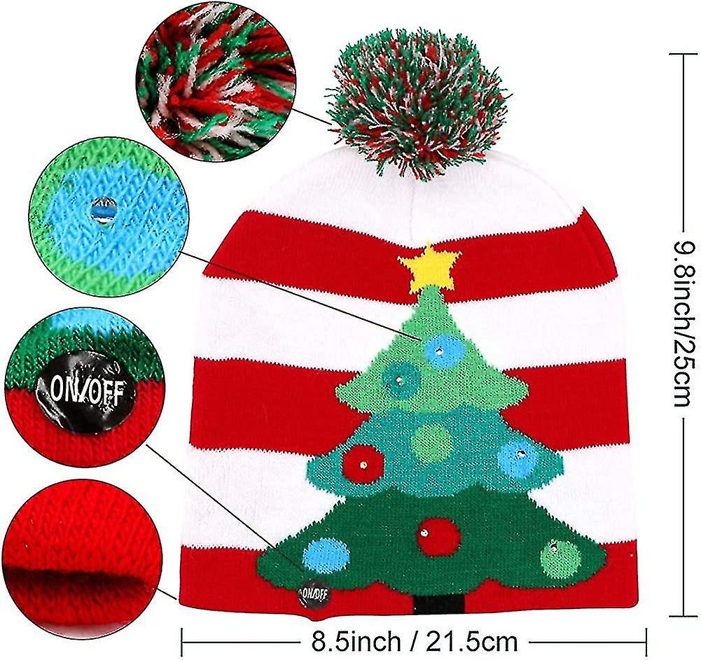 Twinkling Tree Knit LED Beanie