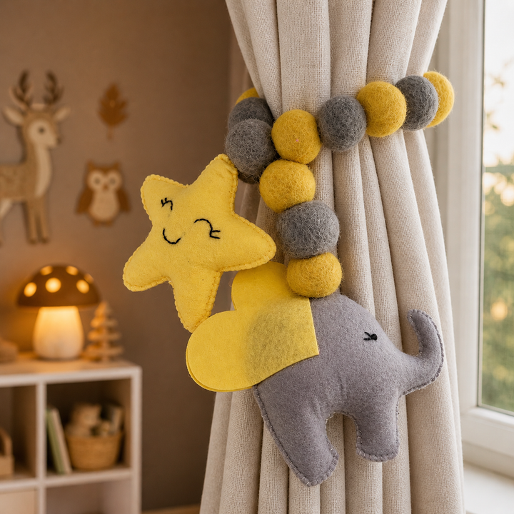 Curtain Tie - Baby Ellie (Grey)