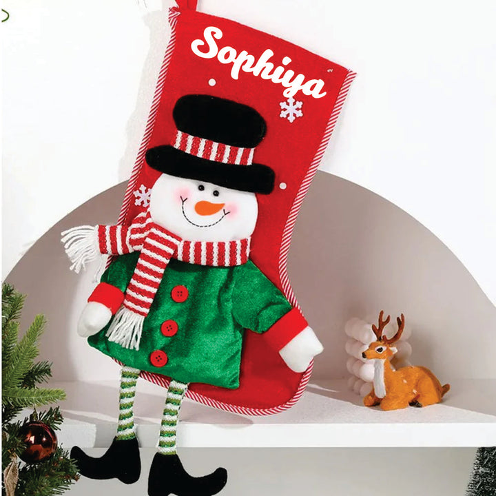 Babble Wrap Dangling Legs Stocking (Snowman’s Delight)