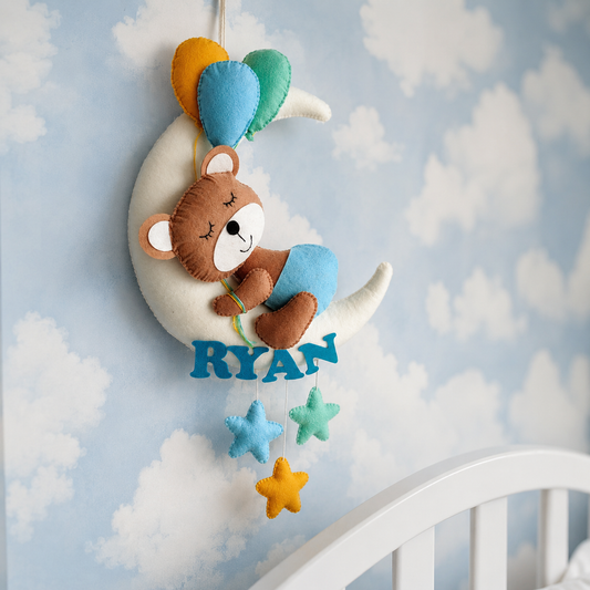 Babble Wrap Dreamy Bear Name Hanging