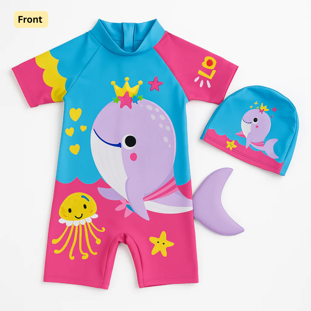 Princess Narwhal Splash Suit with Cap