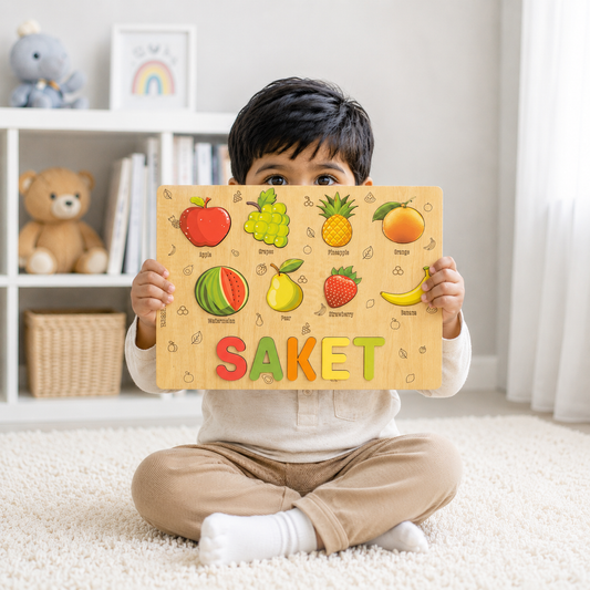 Personalised Wooden Name Puzzle - Fruits