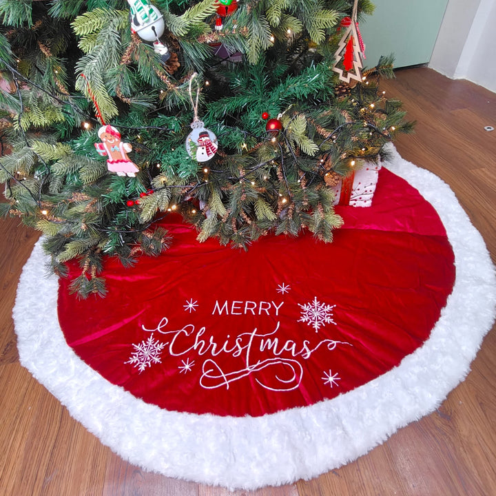 48" Tree Skirt – Elegant Velvet Fur