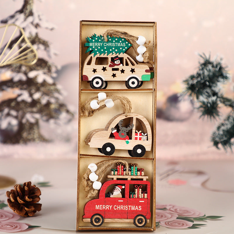 Babble Wrap Santa's Woodie Wheel Ornament (Set of 3 & 6)