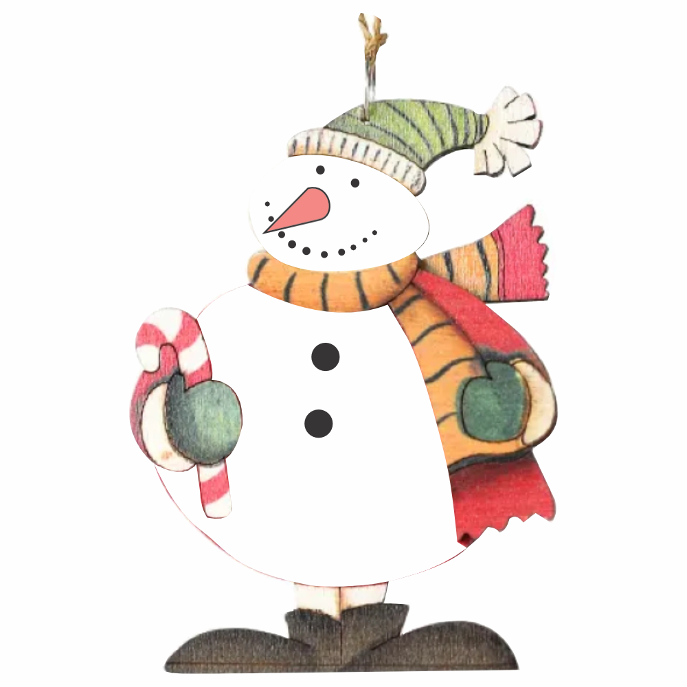 Babble Wrap Joyful Festive Ornaments- Candy Cane Snowman