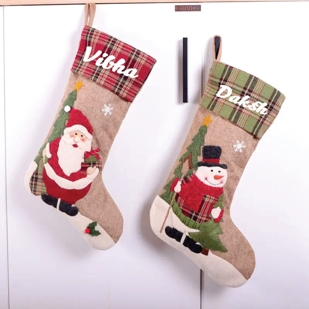 Babble Wrap Checkered Cheer Stocking (Set of 2)