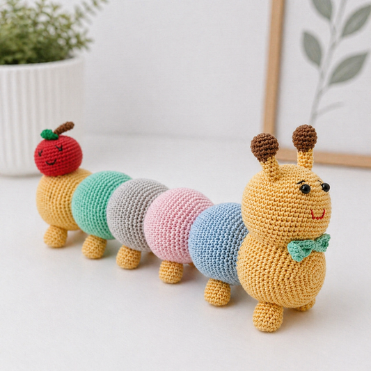 Crochet Toy- Colourful Caterpillar