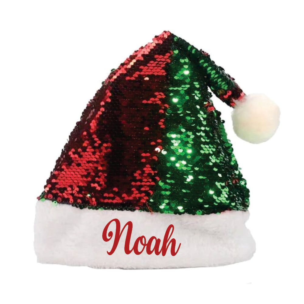 Luxe Sequins Santa Caps - (Green And Red)