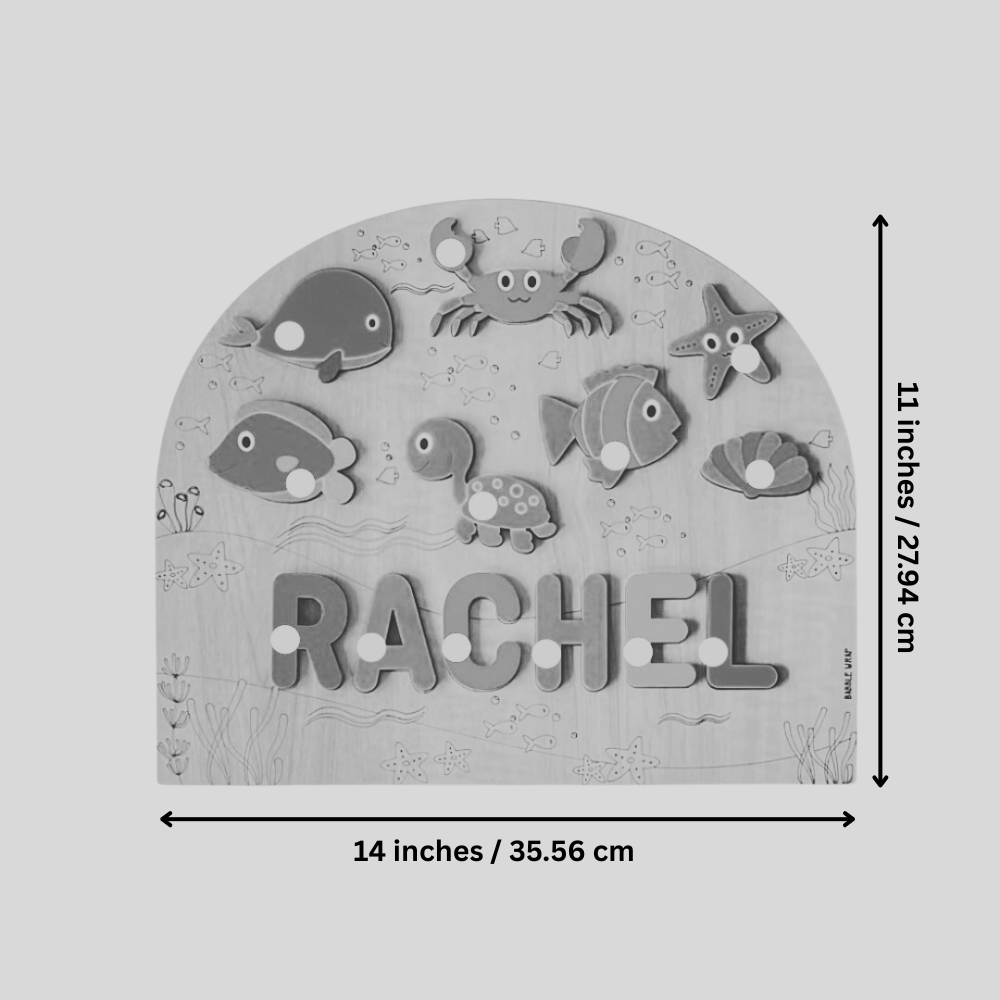 Personalised Wooden Name Puzzle- Sea Creatures