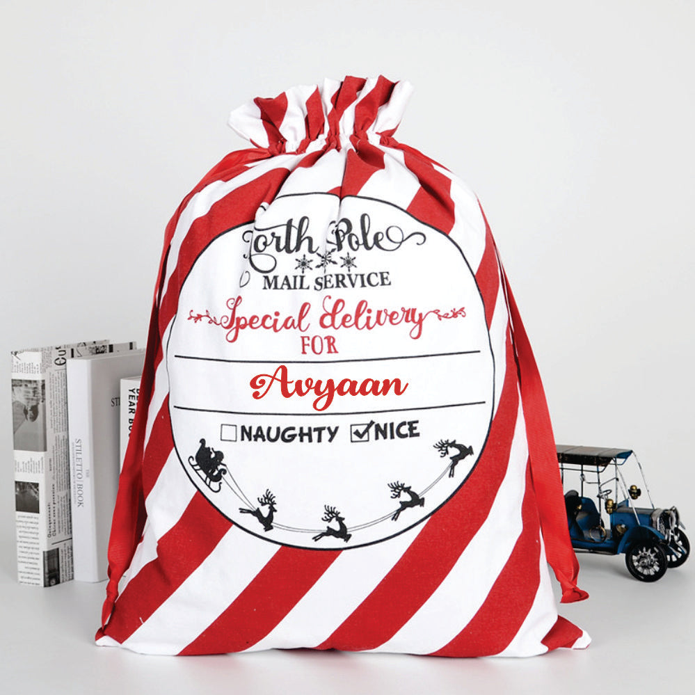 Babble Wrap Christmas Sacks- North Pole Naughty Nice