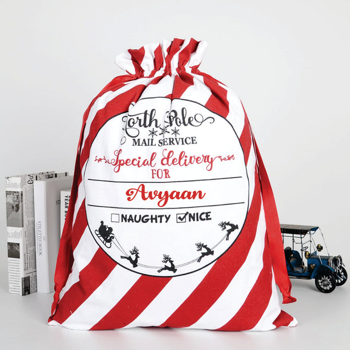 Babble Wrap Christmas Sacks- North Pole Naughty Nice