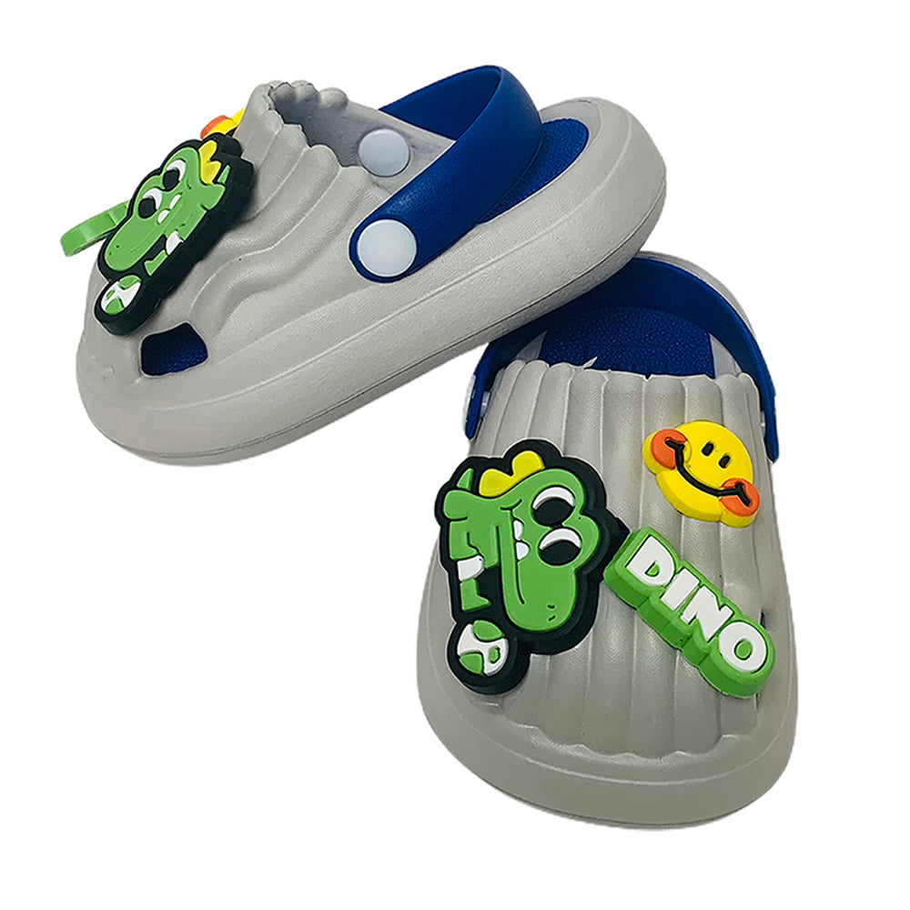 Little Surpise Box Blue Smilie Dino Slip on Clogs, Summer/Monsoon all season Footwear for Toddlers & Kids