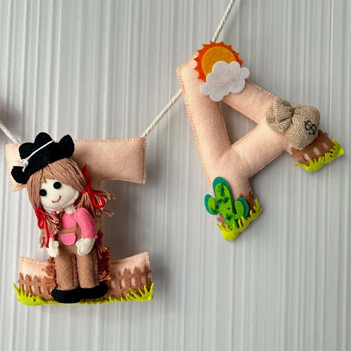 Babble Wrap The Wild West Name Bunting/Garland - Cow Girl