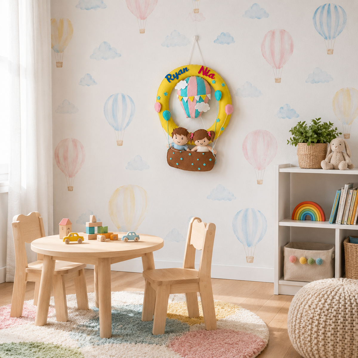 Babble Wrap Hot Air Balloon Buddies Name Hanging