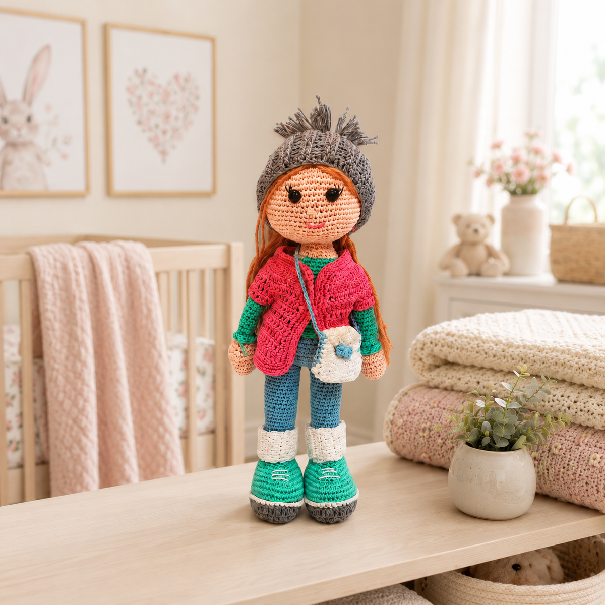 Crochet Doll - Beanie Rosie