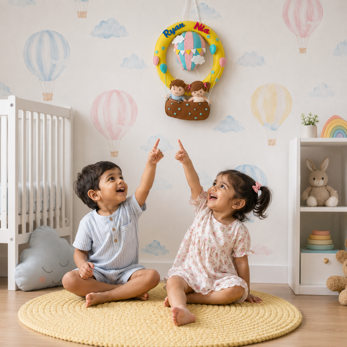 Babble Wrap Hot Air Balloon Buddies Name Hanging