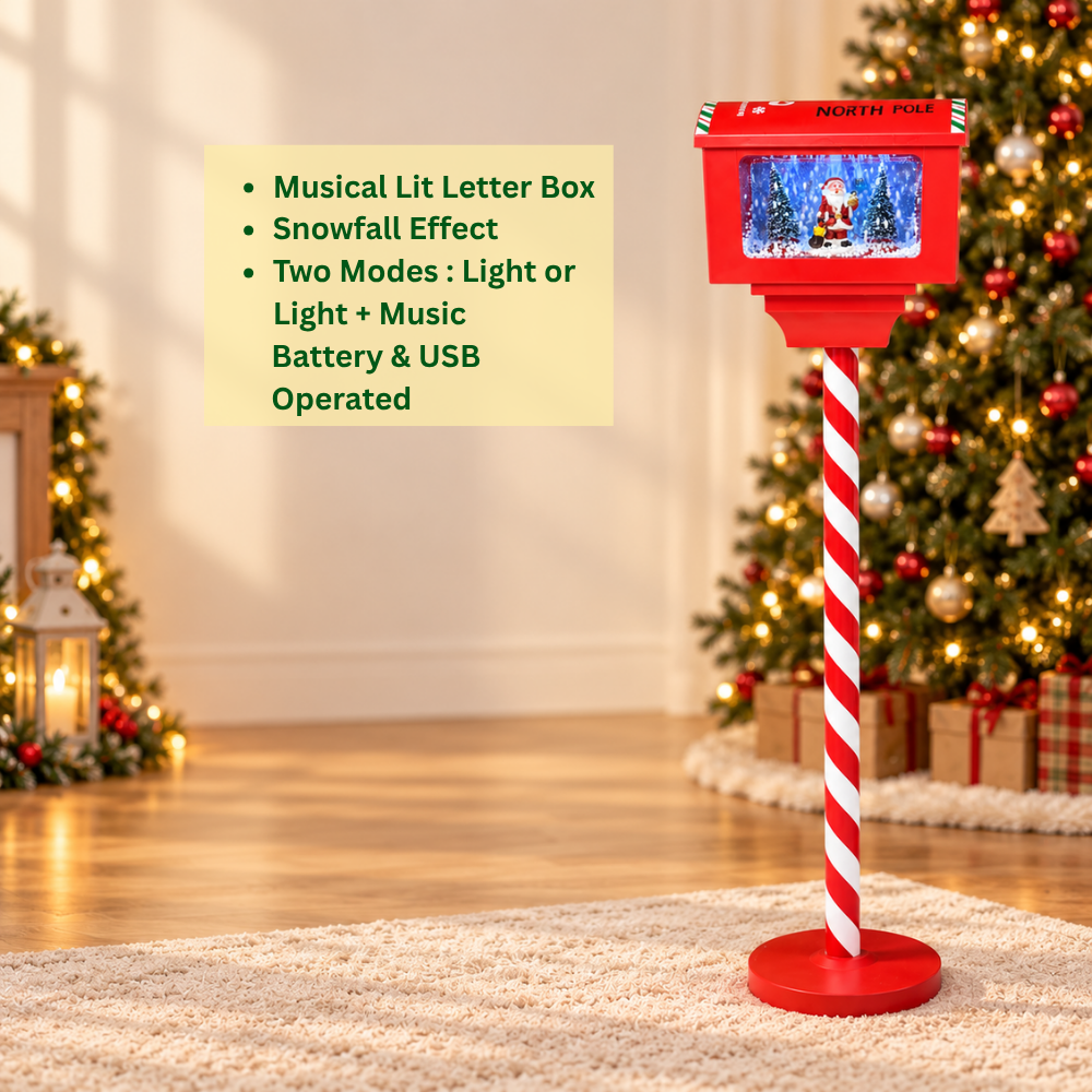 5ft Musical Snowfall Letter Box