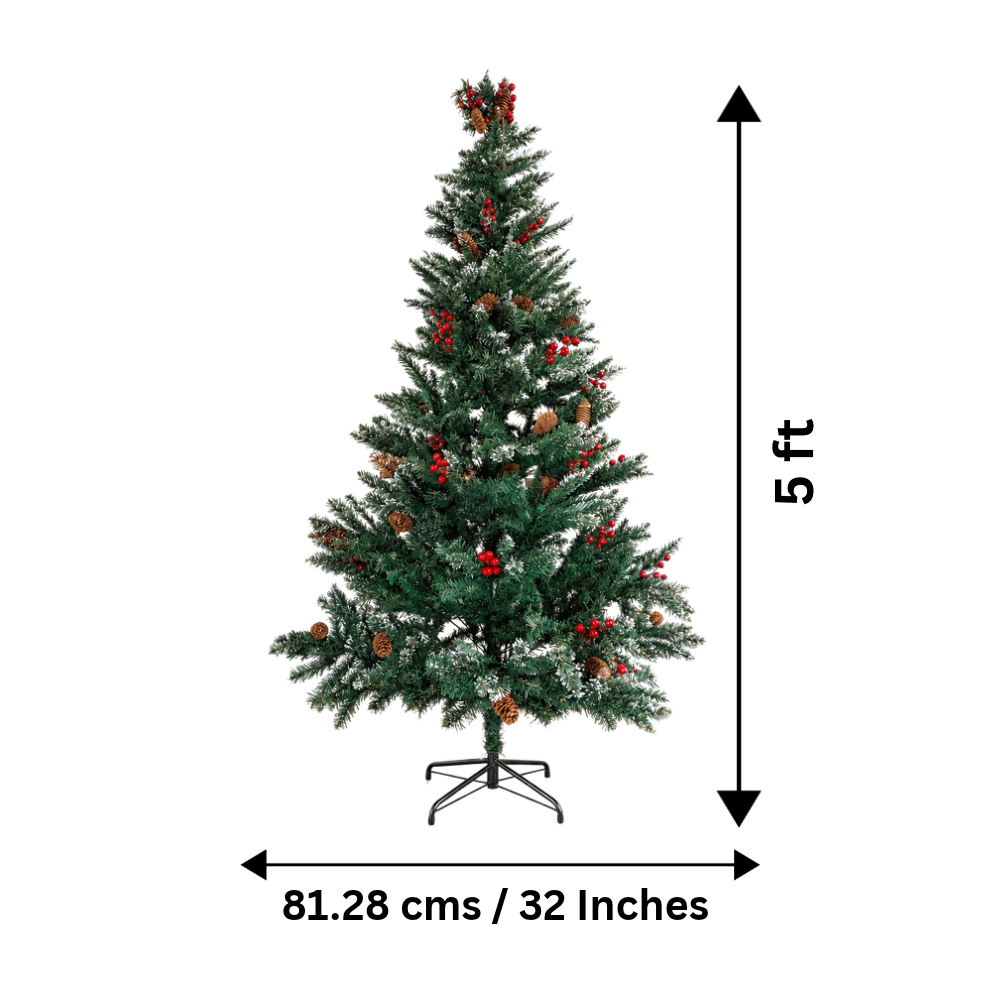 5ft Luxe Woodland Berry & Pinecone Christmas Tree