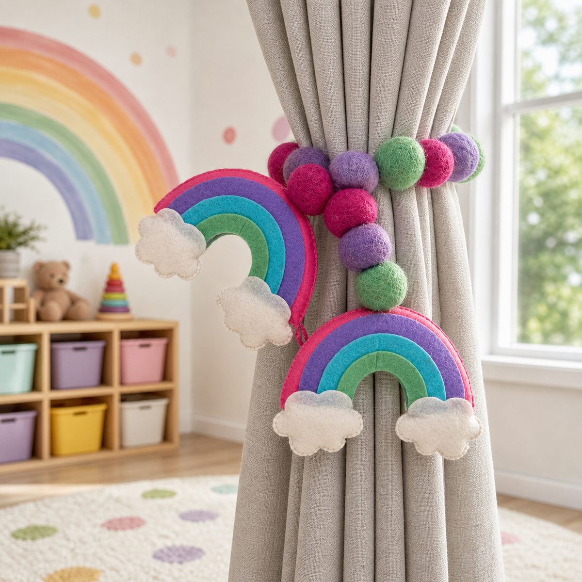 Curtain Tie - Rainbow Radiance