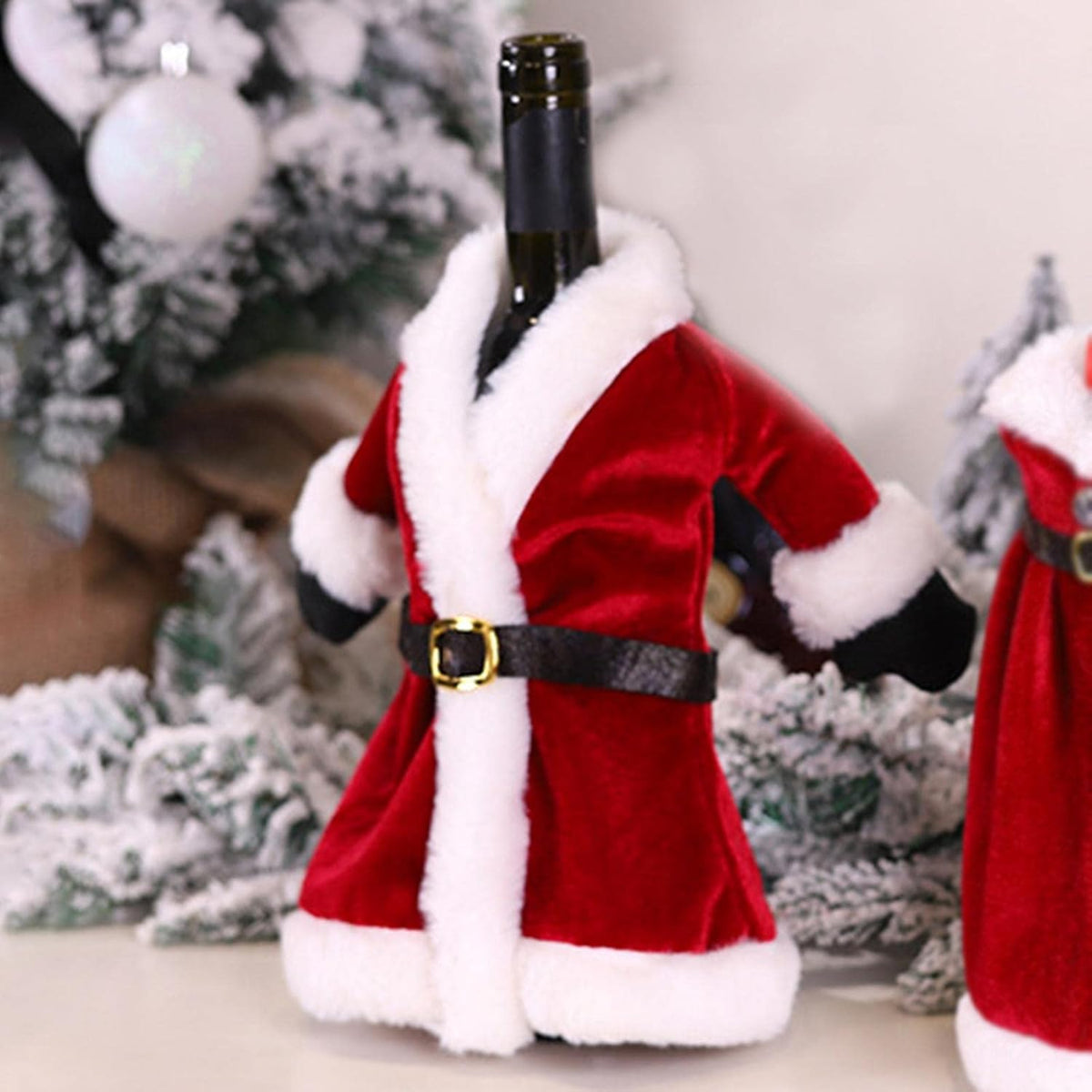 Mr & Mrs. Santa Wine Bottle Covers (Set of 2)
