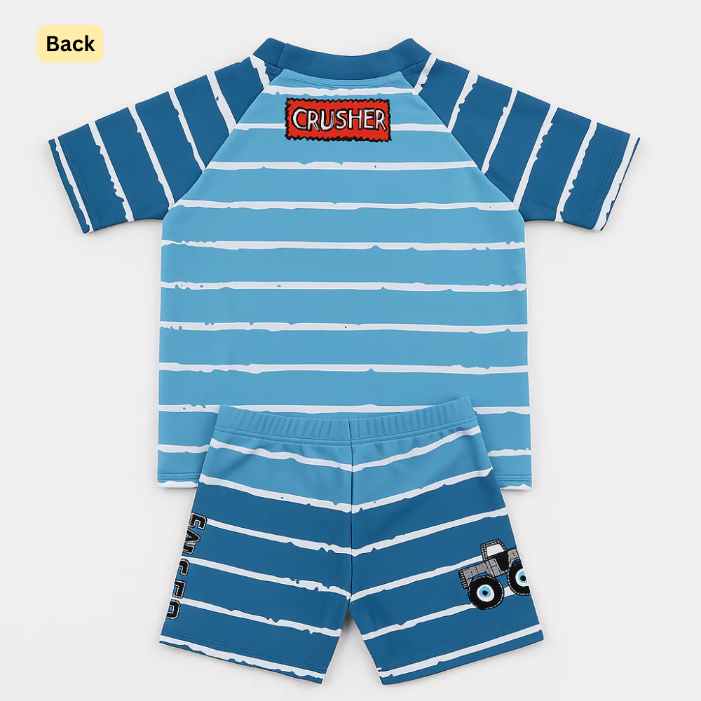 2pcs Monster Crusher Swim Squad Set with Cap