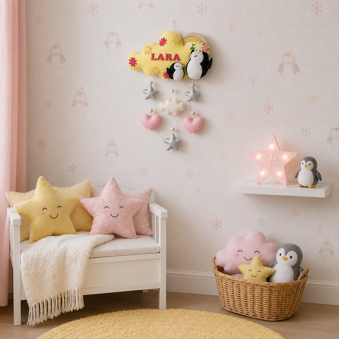 Babble Wrap  Penguin Duet Name Hanging