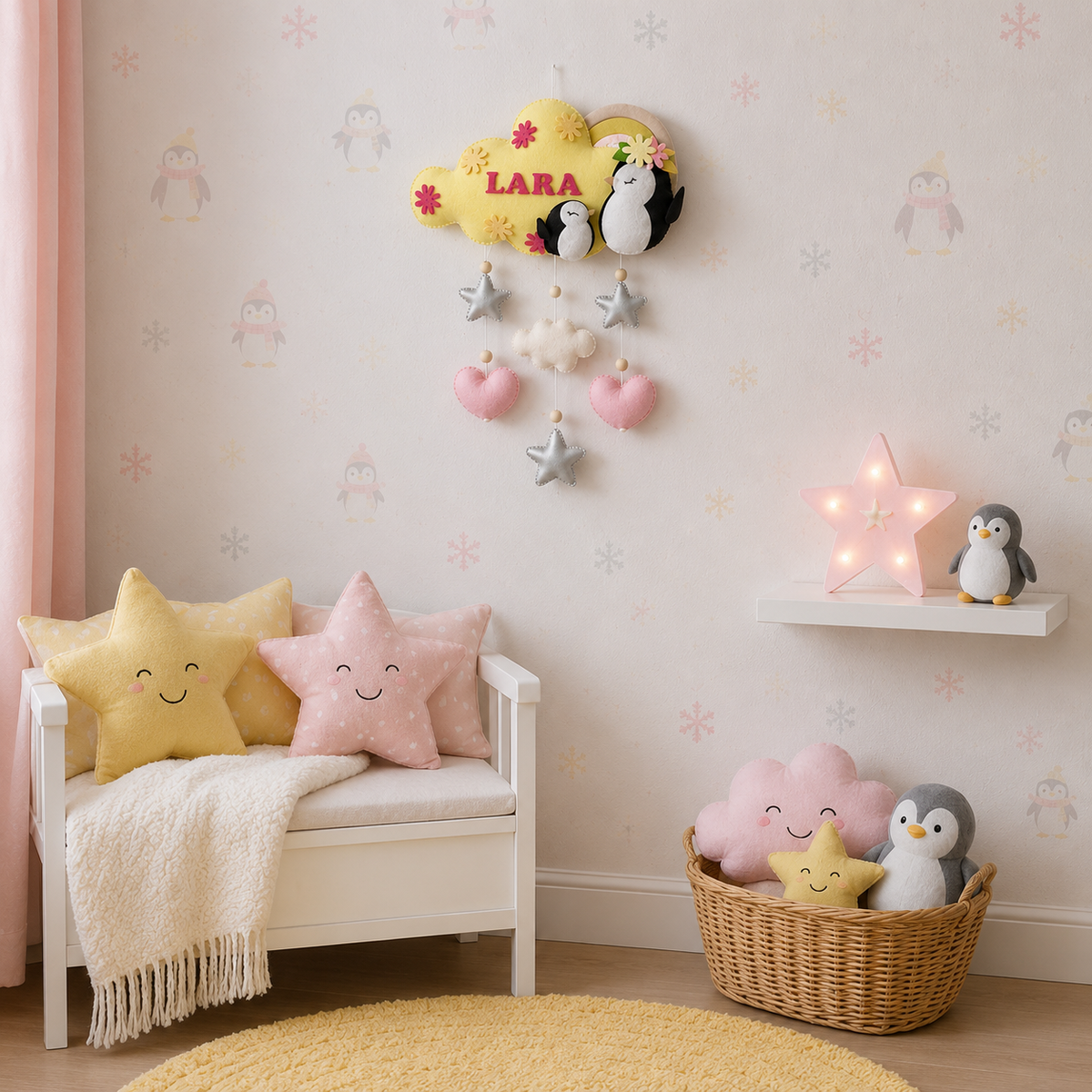 Babble Wrap  Penguin Duet Name Hanging