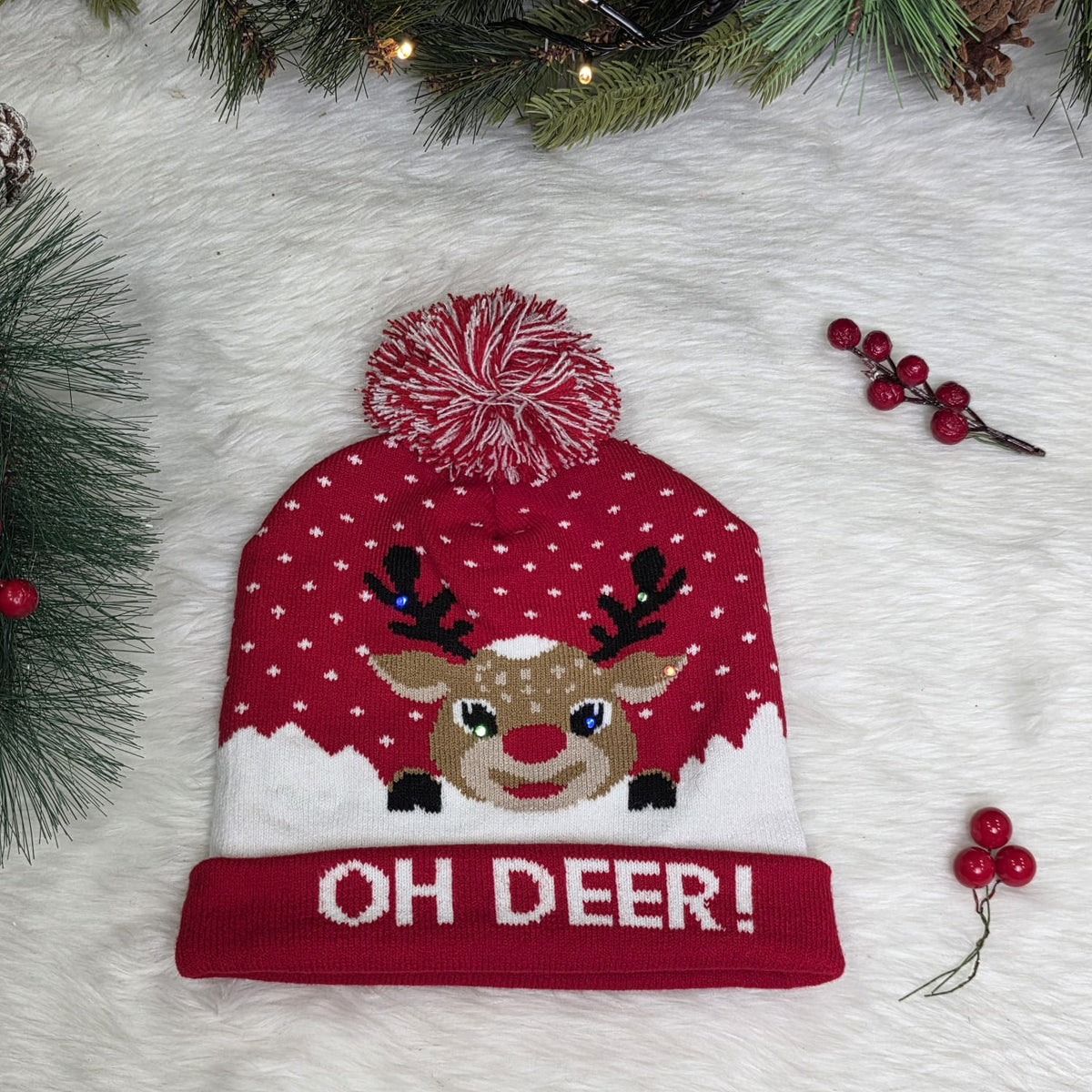 Oh Deer! Knit LED Beanie