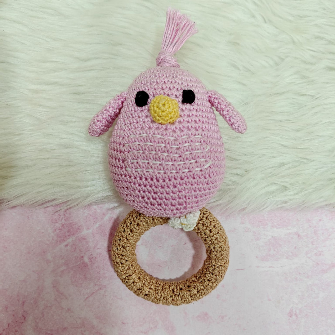 Crochet Rattle - Blush Birdie